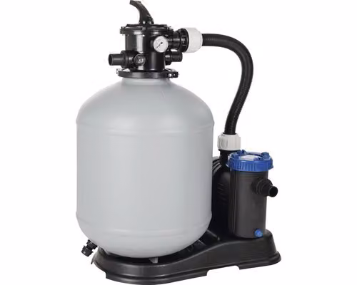 Sistema di filtraggio a sabbia Intex Eco Top 10, capacità di circolazione: 15 m³/h 230 V/945 W, valvola a 6 vie, manometro, attacco Ø 38 mm piastra di base, pompa autoadescante
