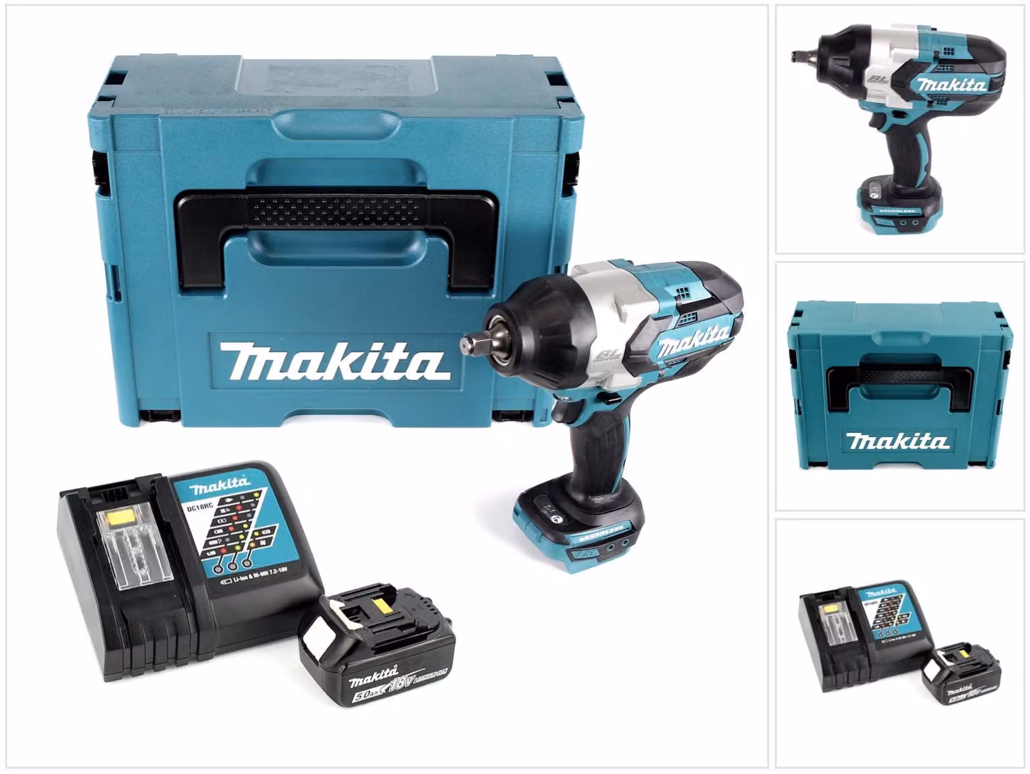 Avvitatore a impulsi a batteria Makita DTW 1002 RT1J 1/2" 18V 1000Nm brushless + 1x batteria ricaricabile 5.0Ah + caricabatterie + Makpac