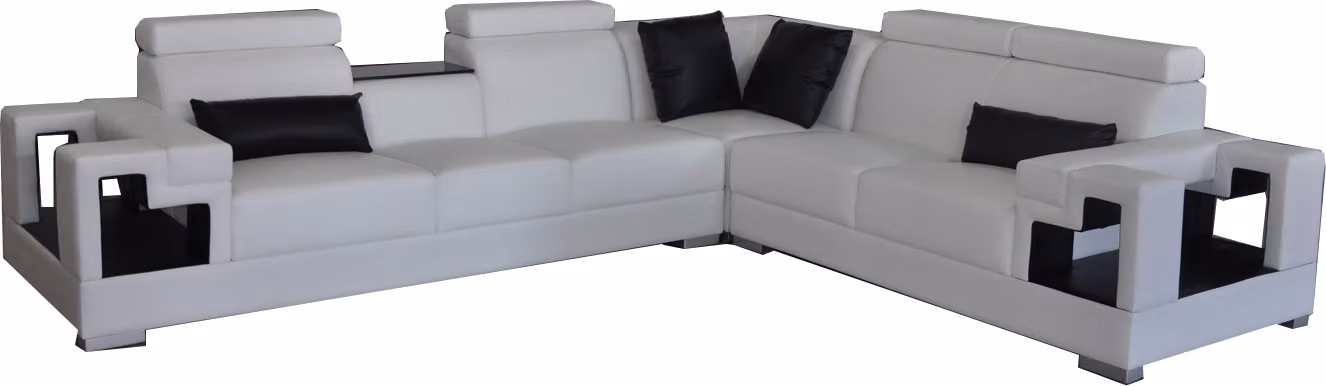 Ledersofa Couch Wohnlandschaft Eck Garnitur Design Modern Sofa L-Form K5001