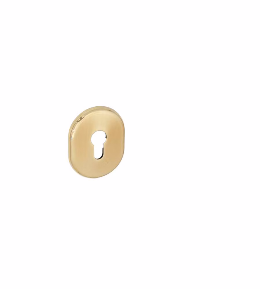 Bocchetta per blindate foro yale in ottone lucido 80 x 60 mm