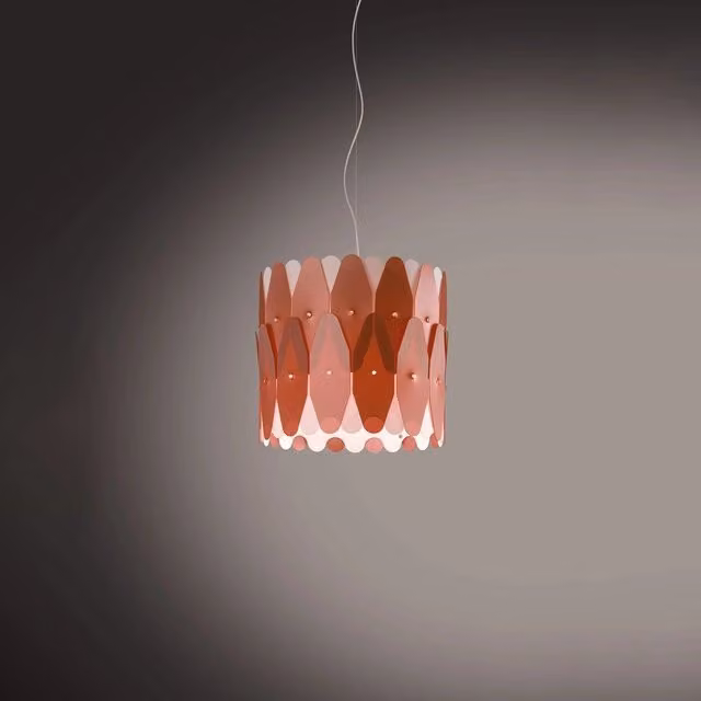 Lampada a sospensione moderna Amanda Linea Zero in rame e metallo cromato con 1 luce E27 – 1
