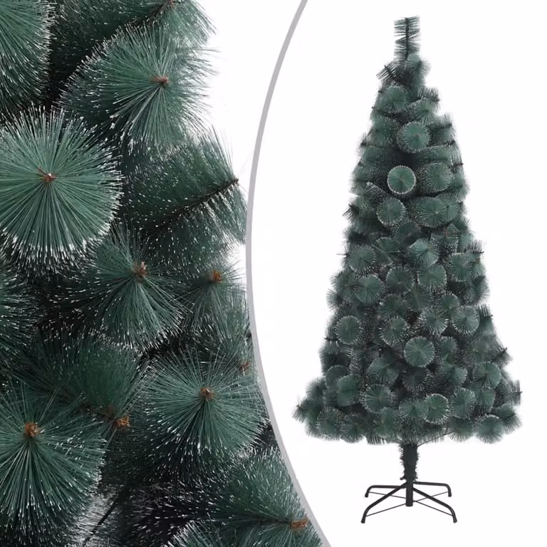The Living Store Albero di Natale artificiale con supporto verde 210 cm PET