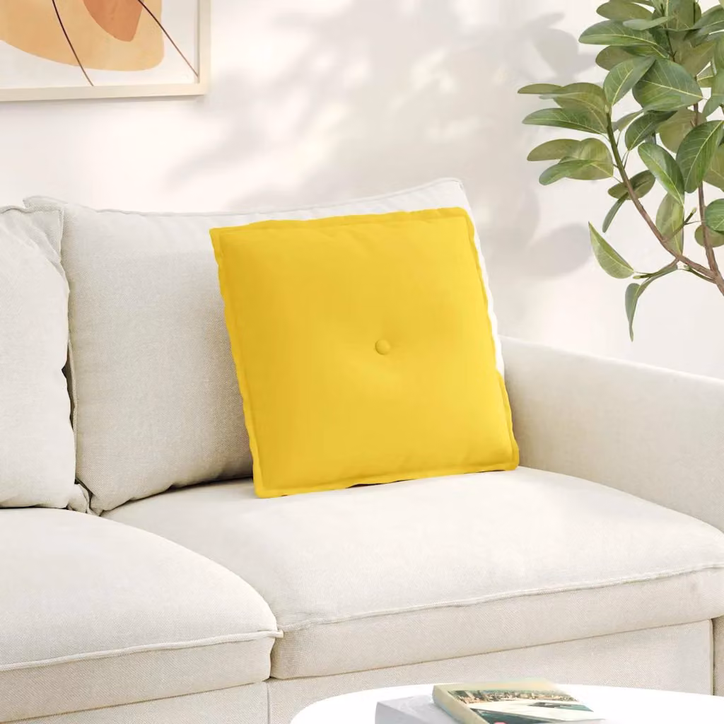 vidaXL Cuscino per Schiena Giallo con Rivestimento in Poliestere L 50 cm x P 19 cm x H 45 cm