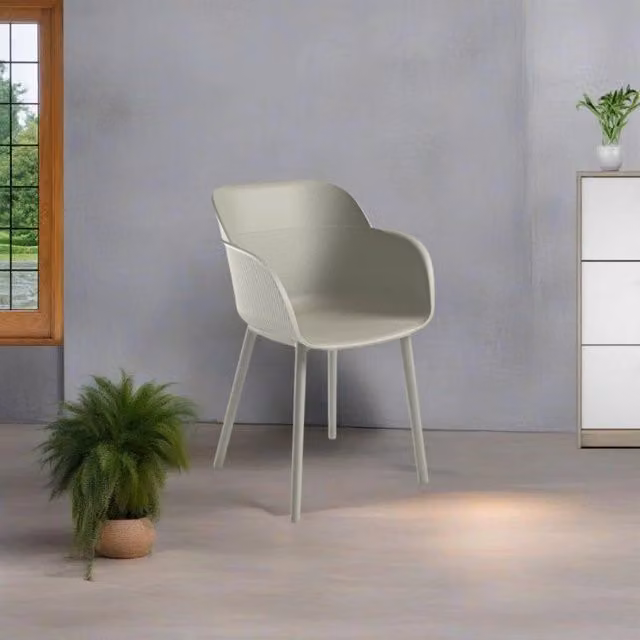 Poltrona Shell-P grigio cemento set 4 pezzi