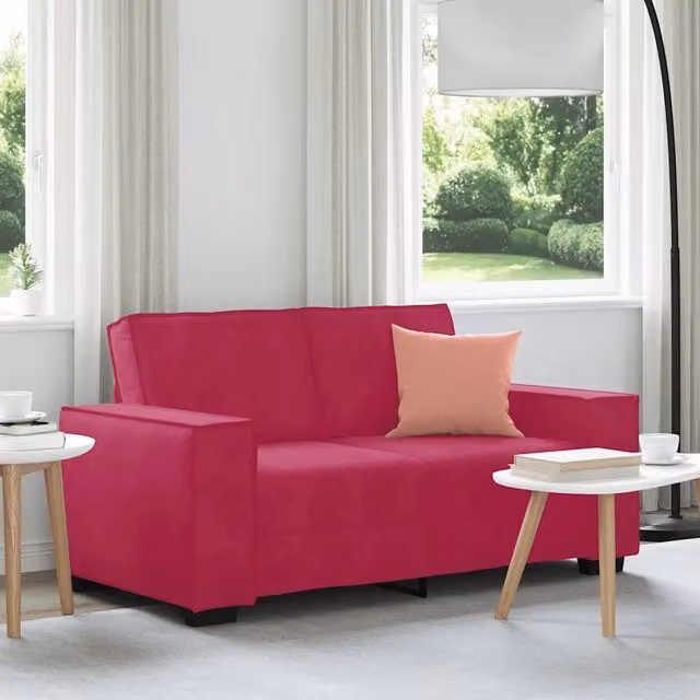 Divano a 2 Posti-Sofa 2 Posti Rosso Vino 120 cm in Velluto 237813