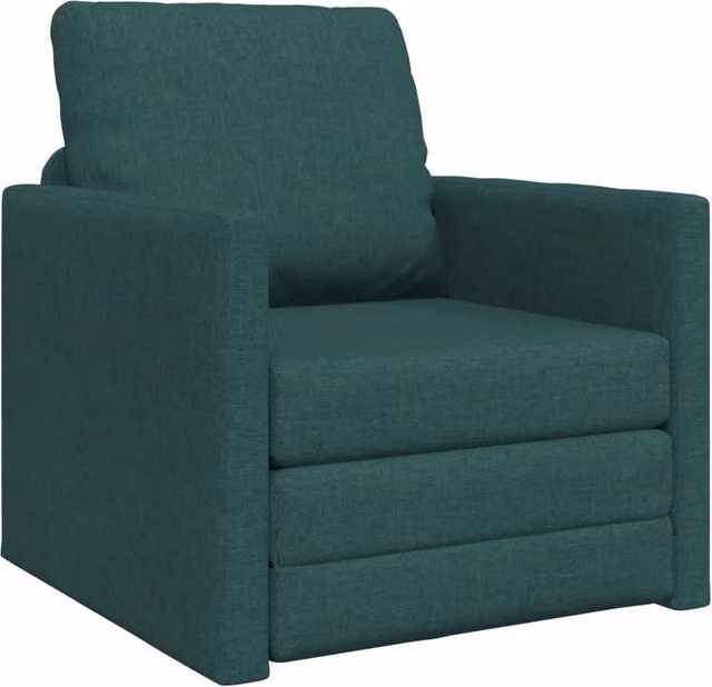 Divano letto singolo moderno in tessuto verde con braccioli L/P/H: 74 x 77 x 81 cm