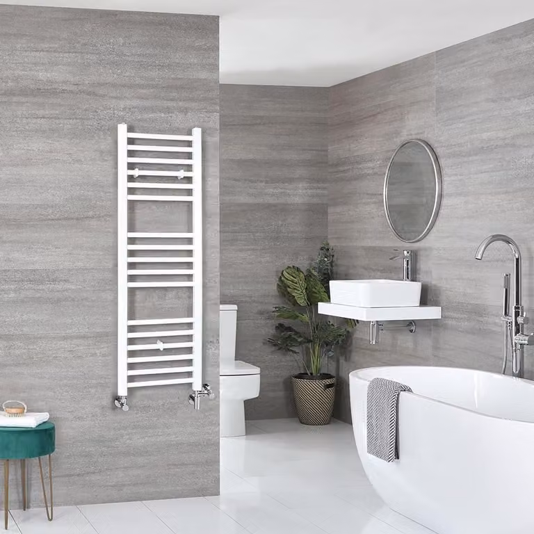 Scaldaslviette Misto Piatto - Termoarredo Bagno Bianco - 1200 x 400mm - 410W - Ive