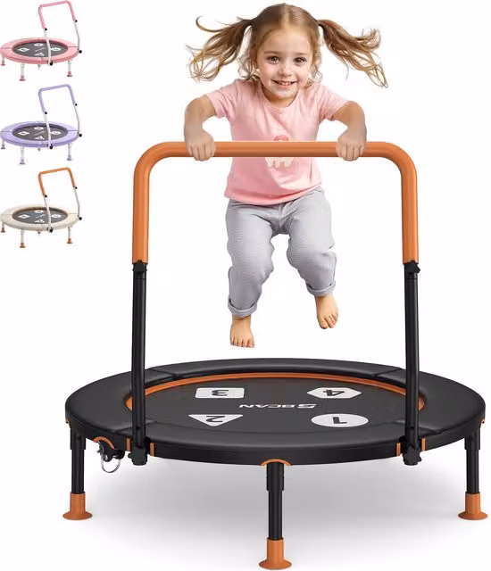 Trampolino pieghevole per bambini piccoli Aosom, design anti-ribaltamento, Nero, L/P/H: 91 x 91 x 81 cm – 1