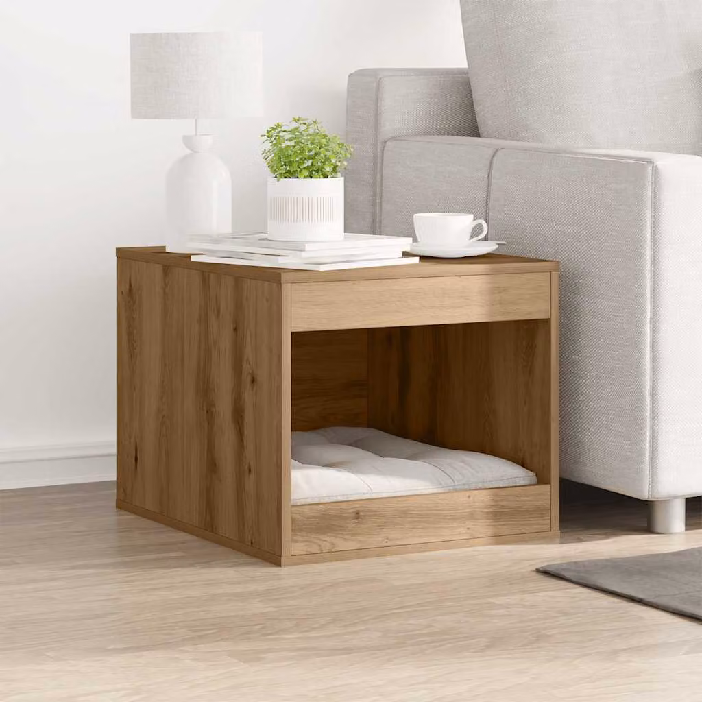 Recinto lettiera per gatti vidaXL in truciolato color rovere, L 47 cm x P 59 cm x H 42 cm