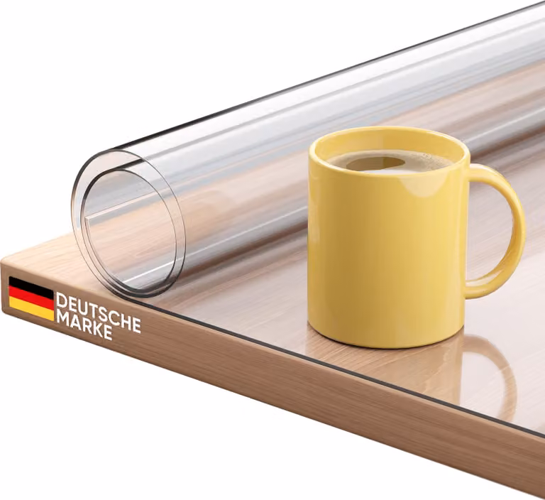 Tovaglia Björn&Schiller trasparente 2mm, pellicola in PVC per tavolo 90x160 cm, pellicola protettiva resistente per tavolo da pranzo, scrivania e tavolo in vetro