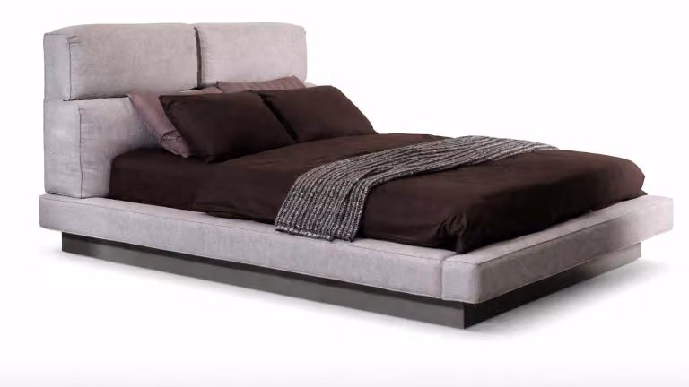 Letto grigio Lussuoso letto matrimoniale comfort in ecopelle Letto a due piazze comfort