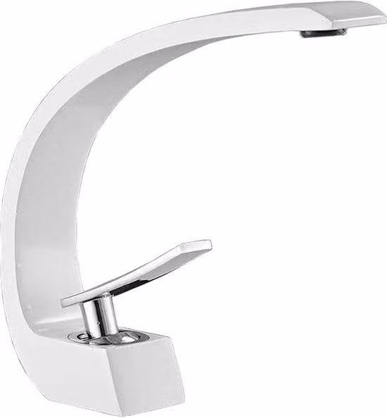 Rubinetto per vasca da bagno - Cromo - Moderno - Per bagno - Bianco