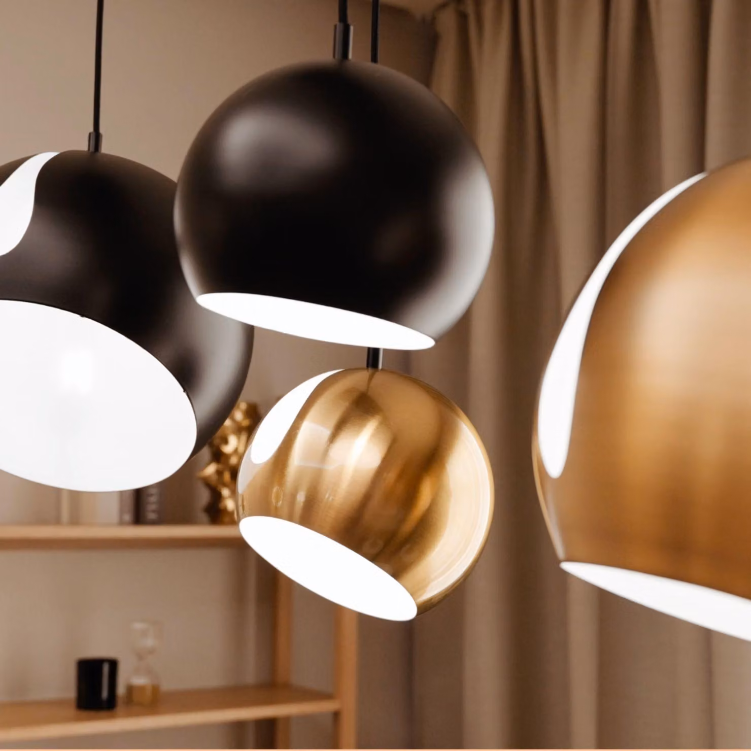 s.luce Ball lampada a sospensione a 3 luci con binario a soffitto lampada a sospensione cavo nero in nero rotondo