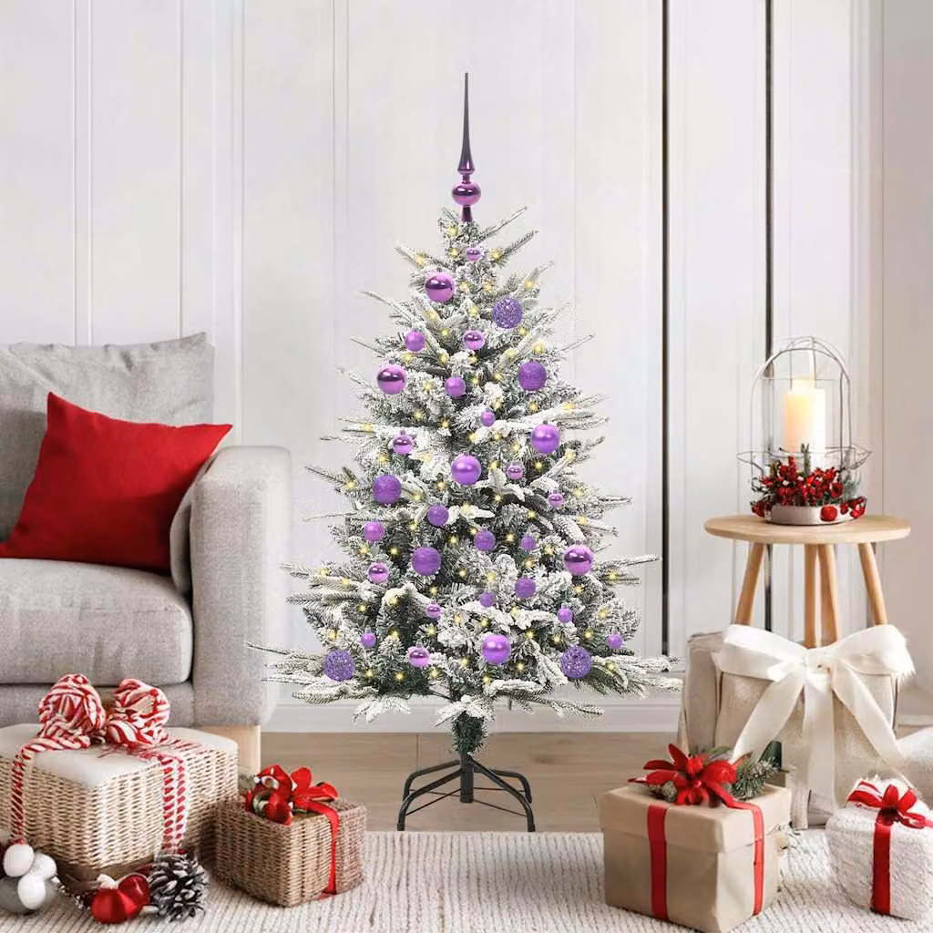 Maison Exclusive - Albero di Natale artificiale illuminato con set di palline verdi