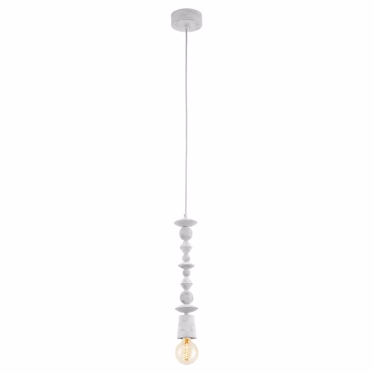 Lampada a sospensione a 1 luce E27 BIANCO-PATINA AVOLTRI