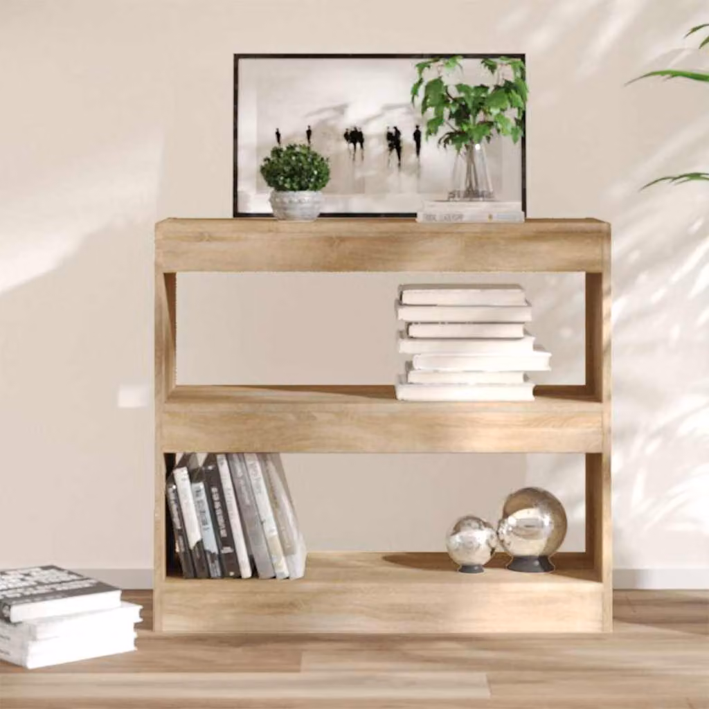 Libreria/Divisorio vidaXL in Rovere Sonoma, Marrone, L 80 x P 30 x H 72 cm