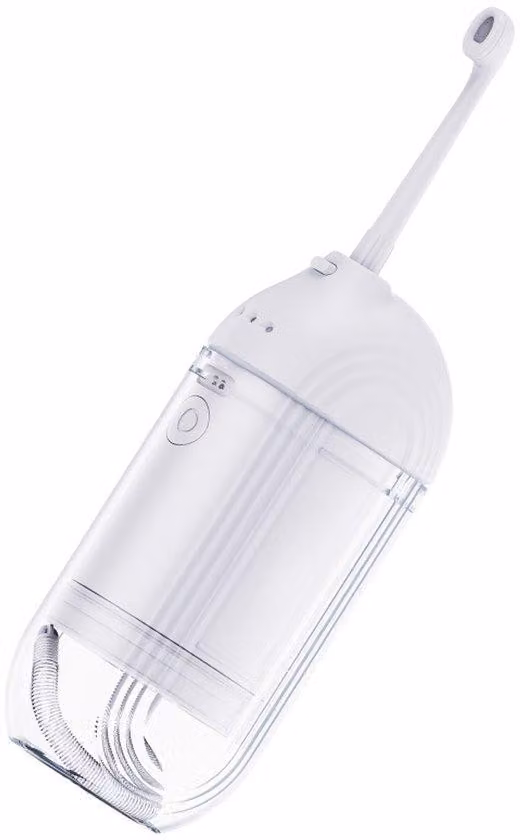 Spazzolino elettrico portatile ad acqua con setole, batteria a lunga durata - bianco