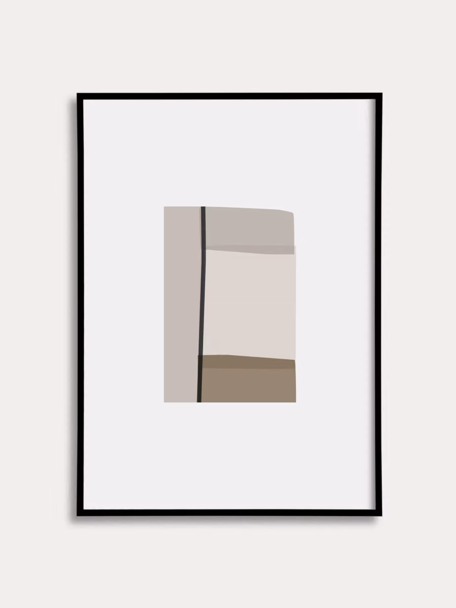 Quadro astratto Cise Kenay Home in stile grafico, disponibile nei colori beige, grigio, bianco o nero, dimensioni 30 x 40 cm – 2