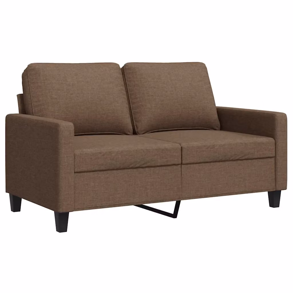 Divano moderno vidaXL in tessuto marrone con struttura in metallo per soggiorno L: 138 cm, P: 80 cm, H: 77 cm – 2