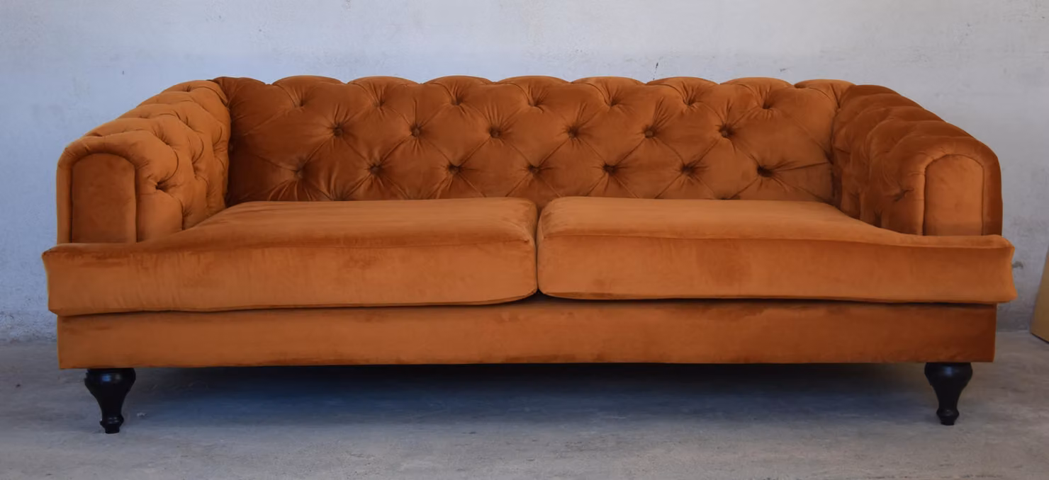 Design Chesterfield Sofagarnitur 4-Sitzer Stoff Couch Sofa Polster Sofas