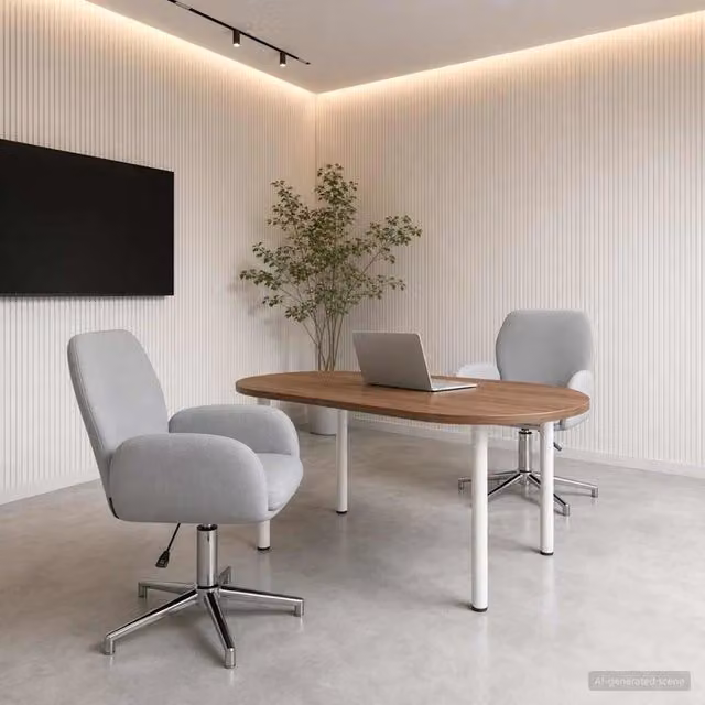 Set di 2 sedie da scrivania girevoli vidaXL in tessuto grigio con braccioli L/P/H: 54 x 58 x 90 cm – 1