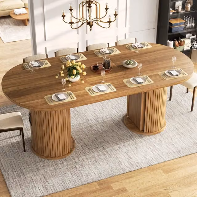 Tavolo allungabile con vano nascosto e struttura in metallo per cucina, MDF marrone scuro, 150-190 × 80 × 75 cm