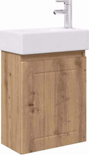 Mobile Bagno | Armadio da bagno con rubinetto Rovere Artigianale