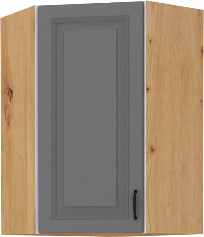 Armadietto alto ad angolo SOPHIA - 60x60 cm, grigio / rovere artisan