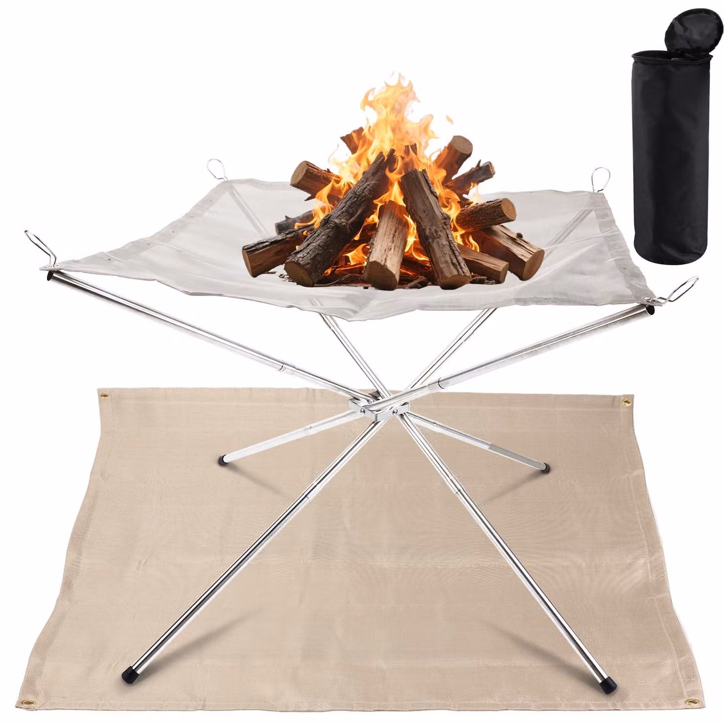 Braciere pieghevole - 56 cm di diametro - Portatile per uso esterno