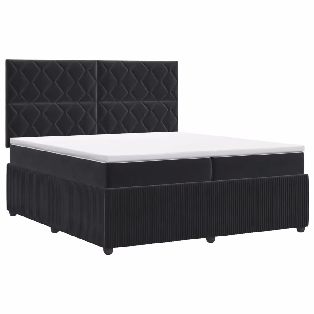 Letto box spring con materasso ibrido vidaXL in velluto nero L/P/H: 200 x 200 x 140,5 cm – 2