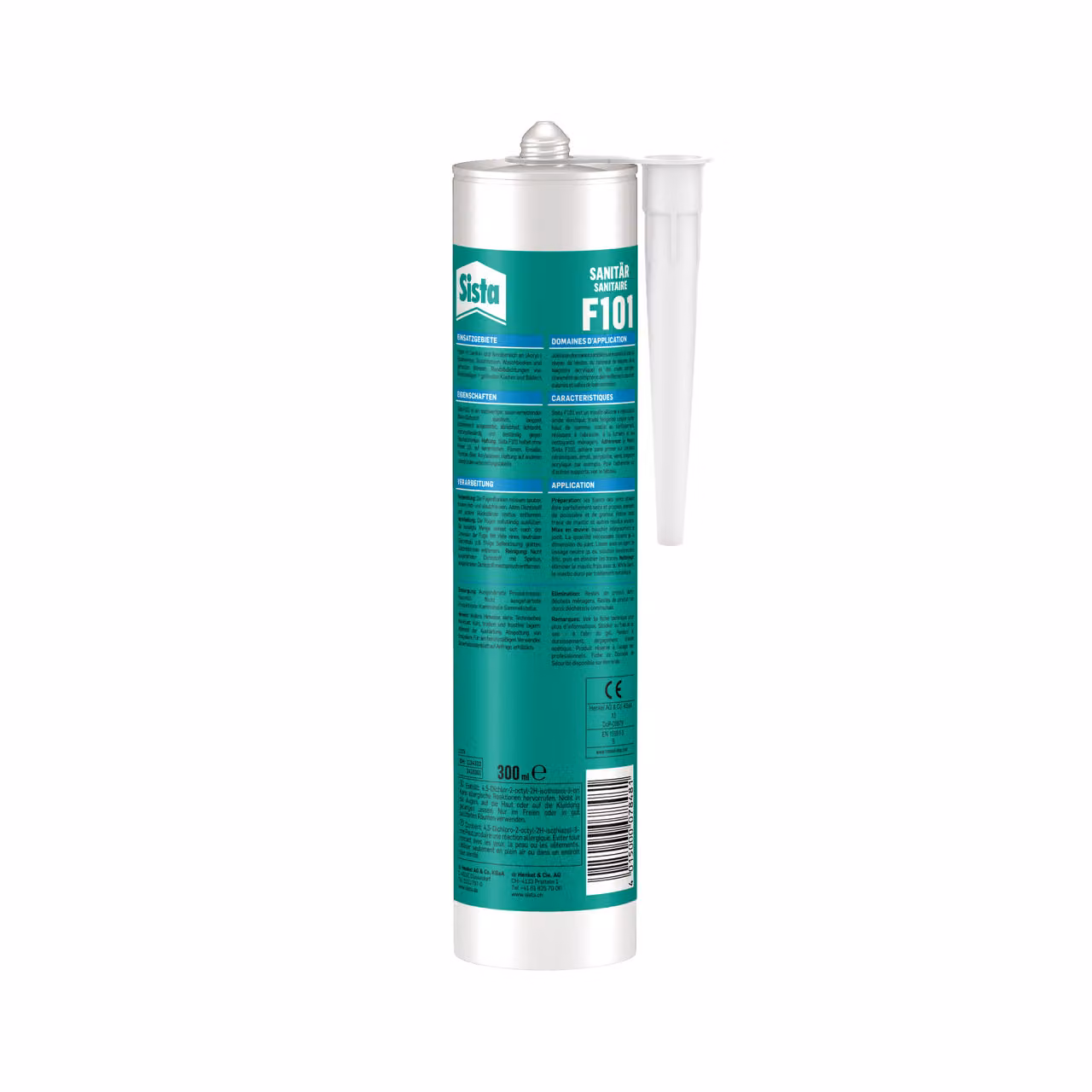 Sigillante siliconico Walraven Sista F101, ideale per ambienti umidi, resistente ai funghi, colore grigio polvere, confezione da 300 ml