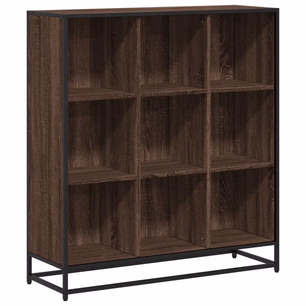 Libreria-Scaffale Design Mania in Stile Industrial con Pannello Posteriore, Rovere Marrone, L 97,5 cm x P 33 cm x H 107,5 cm – 2