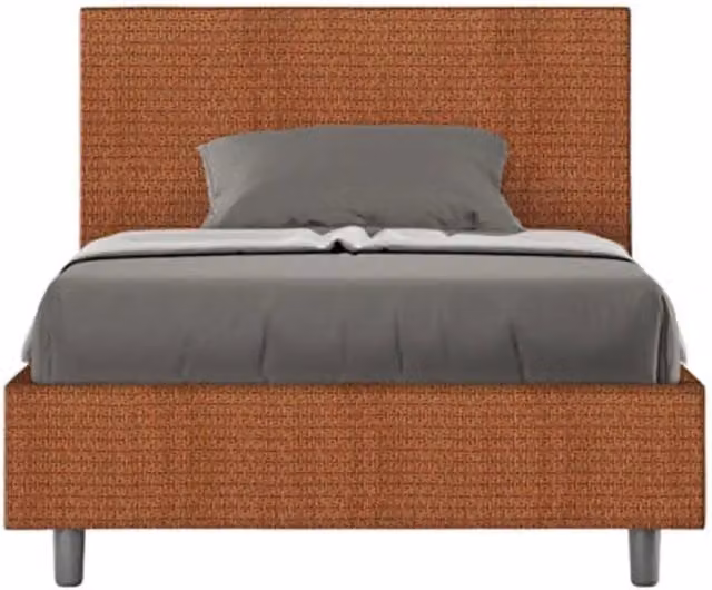 Letto una piazza e mezza Adele Ityhome con rete imbottita in tessuto Labirinto 4 arancio L/P/H: 120 x 200 cm – 1