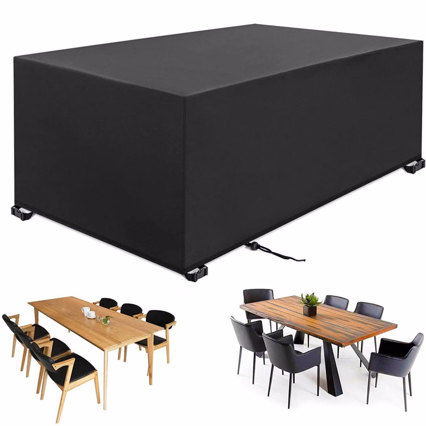 Telo protettivo impermeabile per mobili da giardino, tessuto Oxford 420D, colore nero, dimensioni 250x250x90 cm