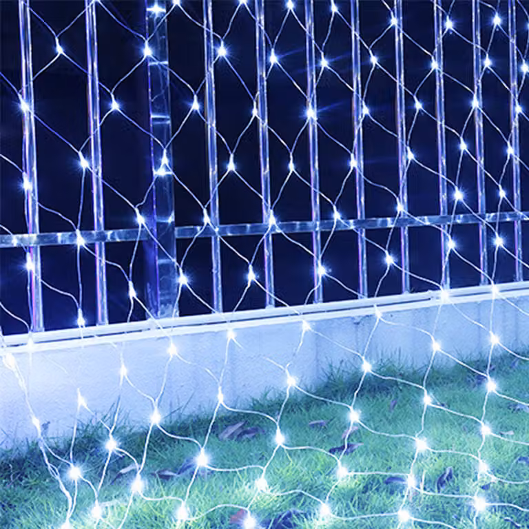 Jopassy LED rete luminosa decorativa tenda luminosa per esterni luci fiabesche illuminazione 4,5x1,6M Bianco freddo