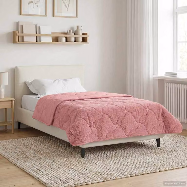 vidaXL Piumone Invernale in Microfibra Traspirante Rosa L 135 x P 200 cm