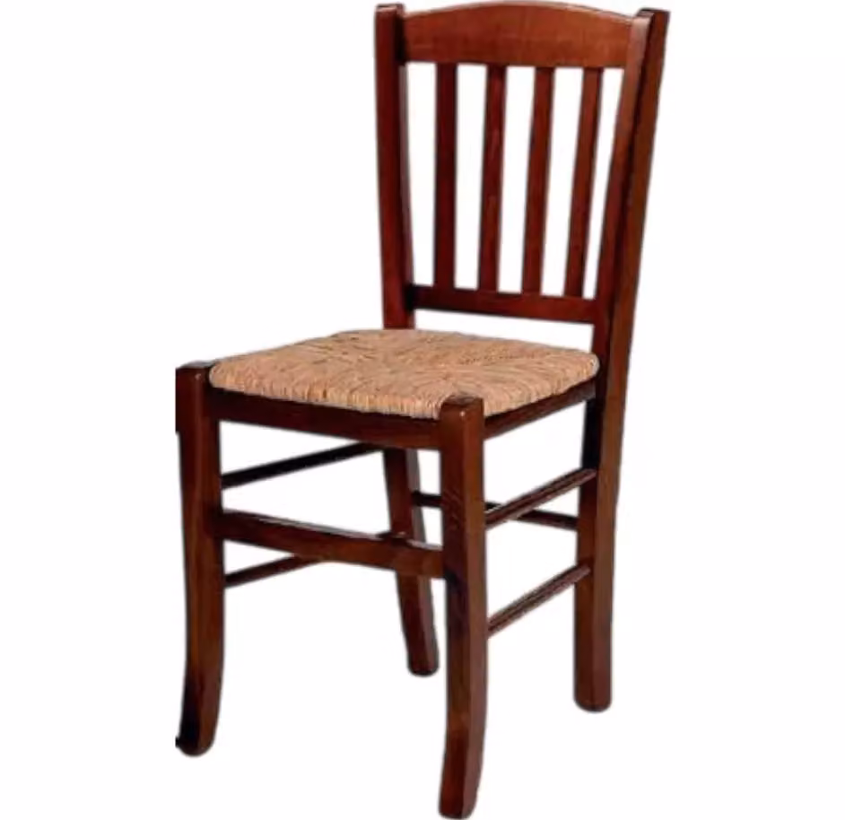 Set di 2 sedie classiche in legno di faggio color noce con seduta in paglia Mobili 2G L/P/H: 42 x 42 x 88 cm – 3