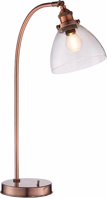 Lampada da tavolo industriale rame anticato E14 Endon