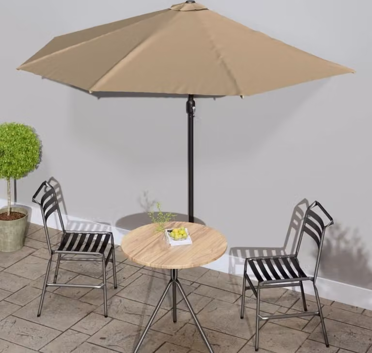 Maison Exclusive - Ombrellone da balcone con palo in alluminio Taupe 300x155 cm Semicircolare
