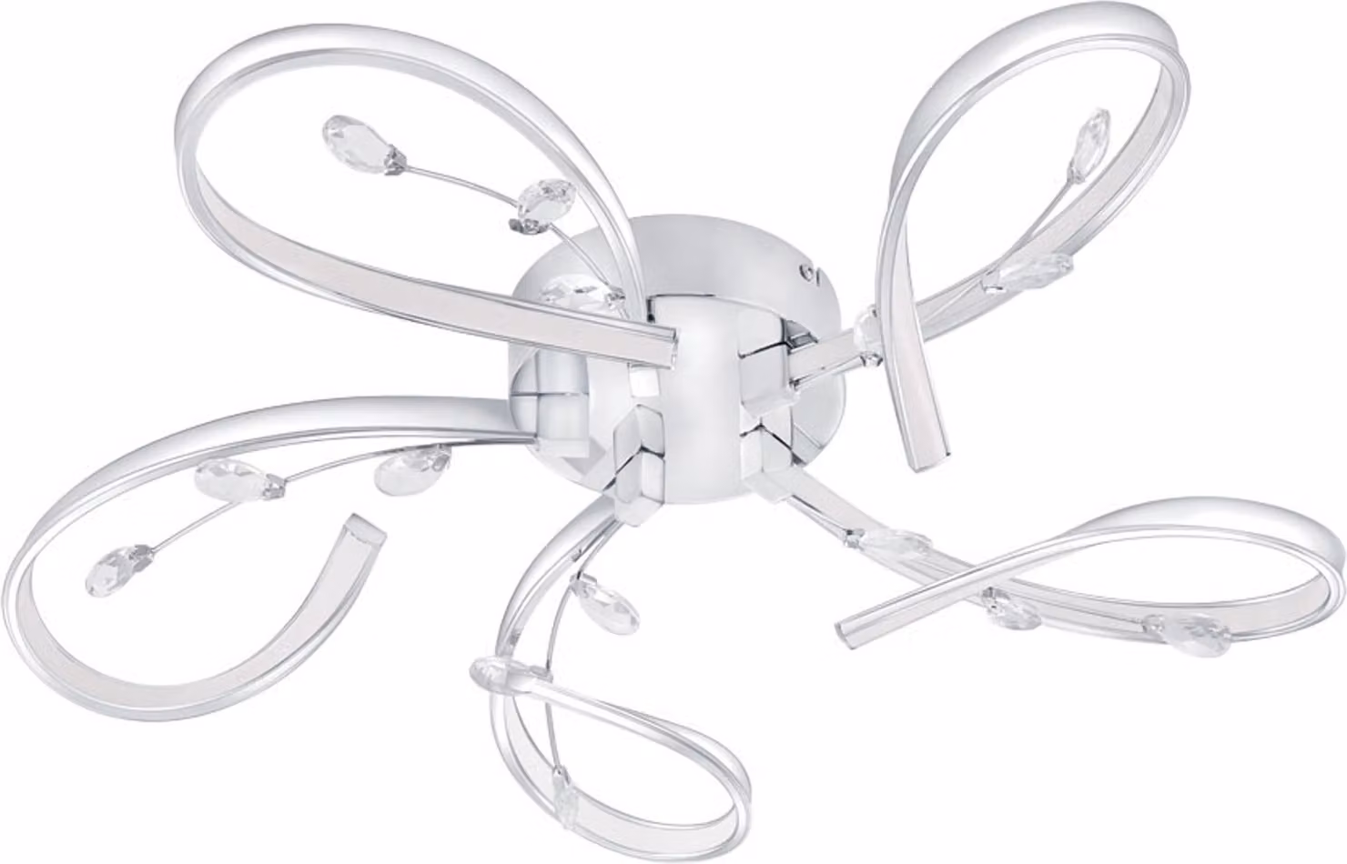 Lampada da soffitto LED Vallemare a 5 luci cromo, bianco, trasparente Eglo 97487