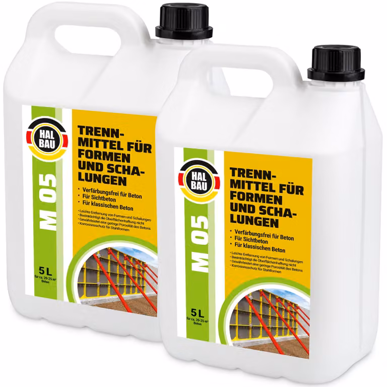 Distaccante da 10 litri per casseforme, adatto per malte a base di gesso. Agente distaccante HALBAU M05