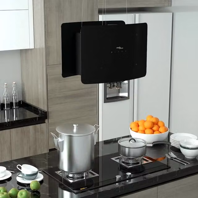 Cappa da Cucina ad Isola Sospesa LCD Sensore in Vetro Temperato 51023