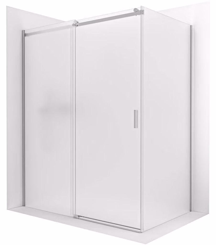 Cabina doccia Santoro - lato sinistro - 6 mm - cromo, vetro satinato - 110x80 cm - scorrevole