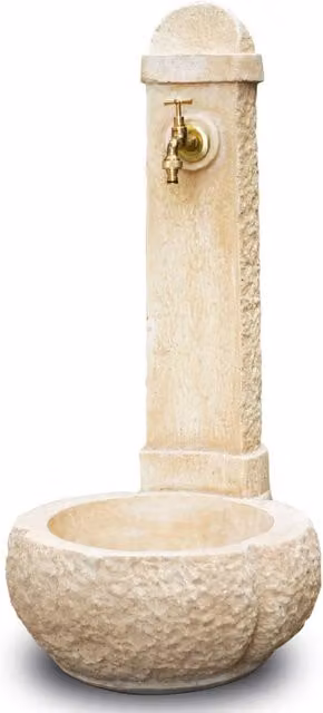 Fontana da Giardino Senza Rubinetto in Cemento Granulato di Marmo Catania Nocciola