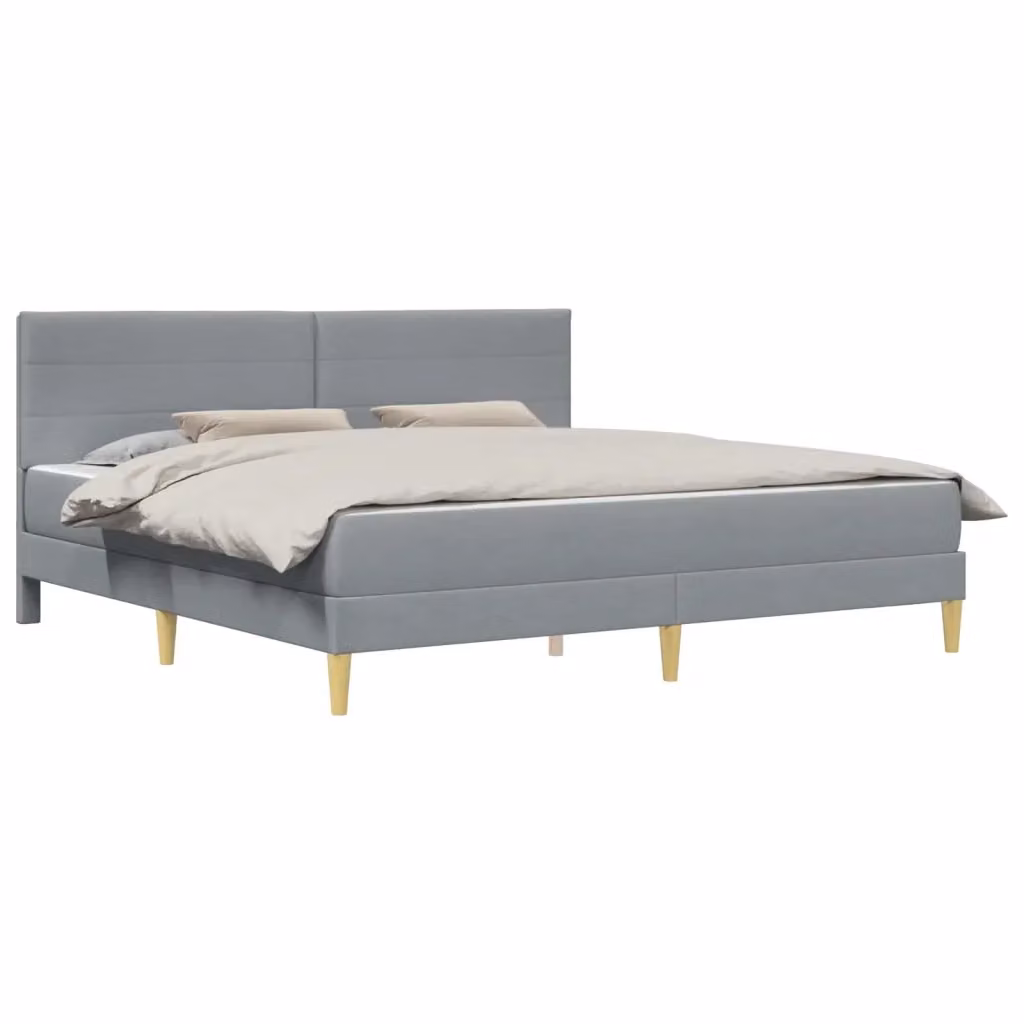 Struttura letto imbottita moderna vidaXL in tessuto grigio L/P: 200 x 200 cm, H: 206 cm – 2
