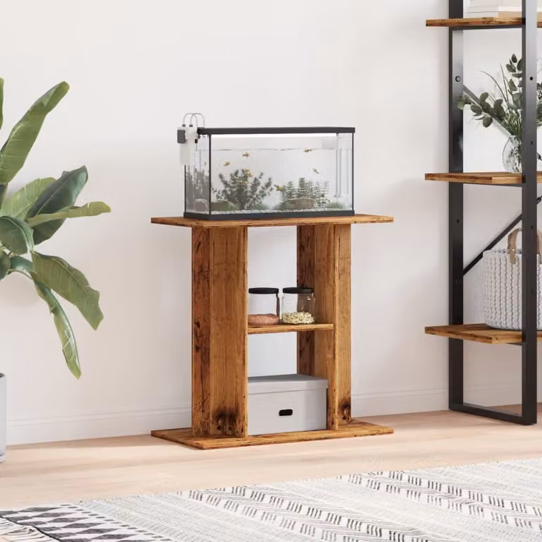 vidaXL Supporto per acquario in legno antico marrone L: 60 cm, P: 30 cm, H: 60 cm