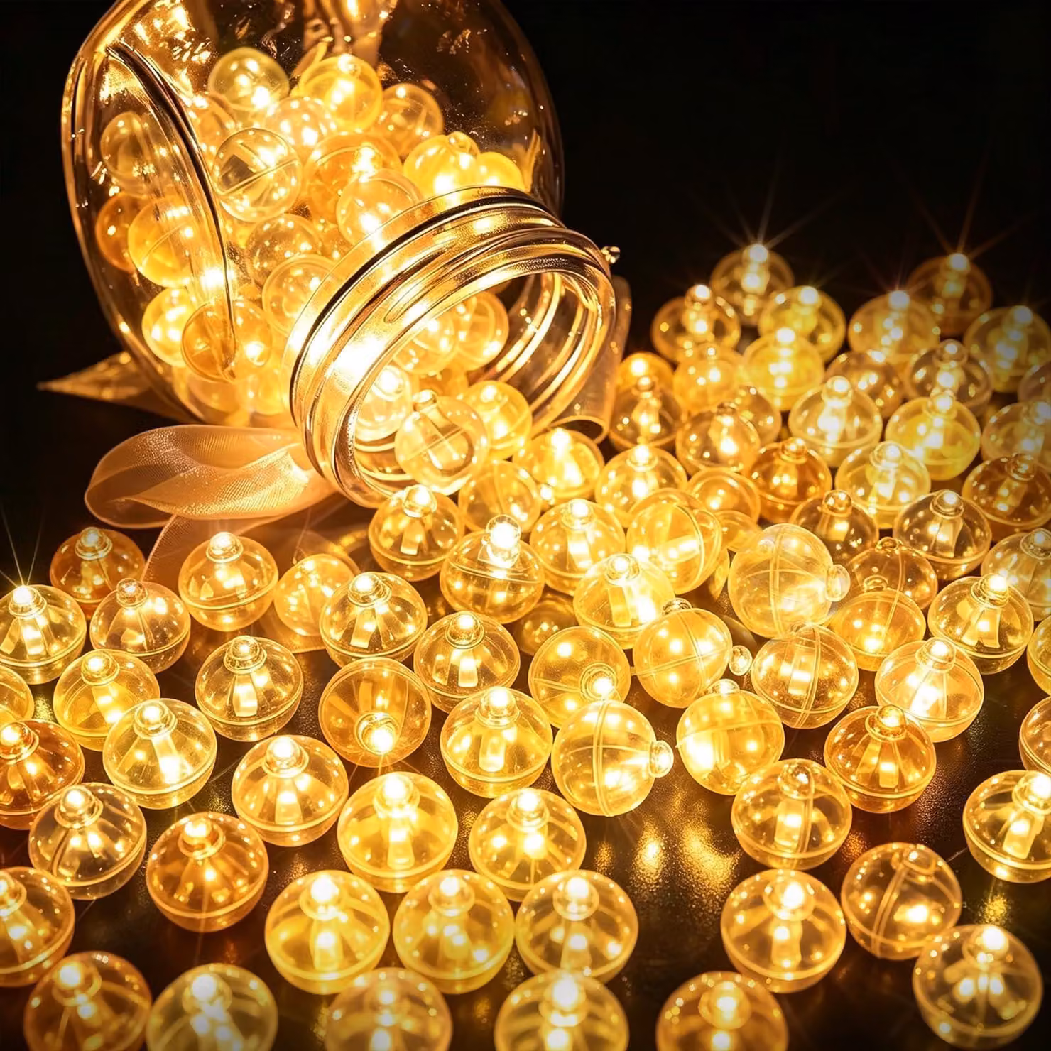 Lampadine LED mini, 120 pezzi, luce bianco caldo, per decorazioni e palloncini