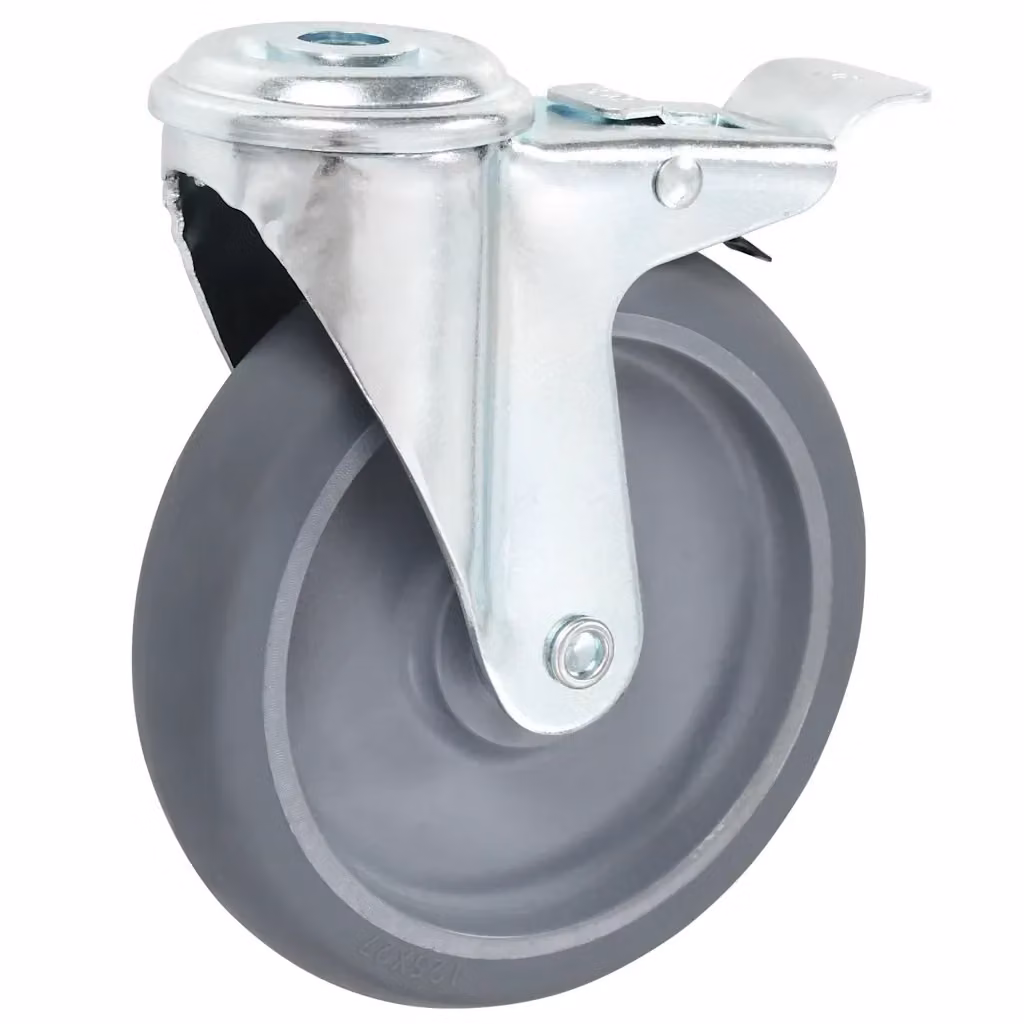 Set di 32 ruote girevoli con foro per bullone vidaXL, colore grigio, diametro 125 mm – 2