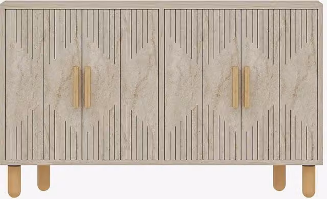 Credenza in legno "Roger" - 120 x 30 x 74 cm - Travertino