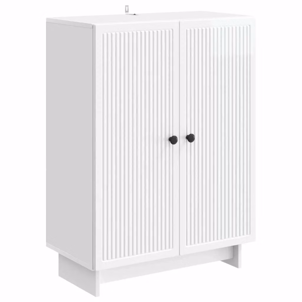Credenza vidaXL Bianco Lucido in MDF e Metallo L 66 cm, P 34,5 cm, H 90 cm – 2